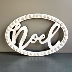 Hobby Lobby Natural White Oval Noel Holiday Christmas Wall Decor 14" x 21"